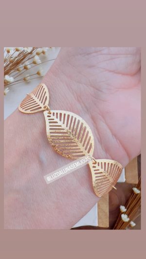 Pulseira folheada a ouro,Folhas