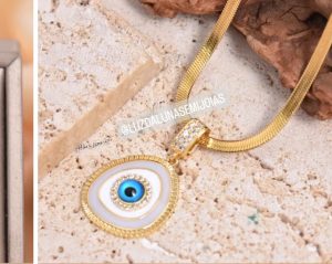 Colar olho grego. Última.peça!    Banhado ouro.