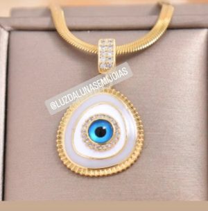 Colar olho grego. Última.peça!    Banhado ouro.