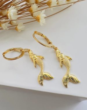 Argolinha Sereia Folheado Prata e Ouro. 

 