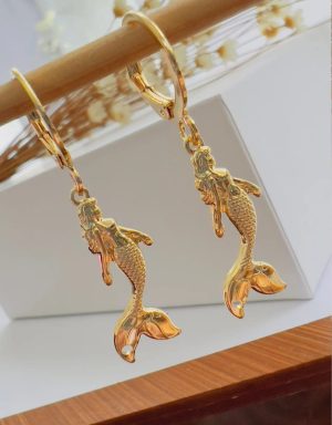 Argolinha Sereia Folheado Prata e Ouro. 

 