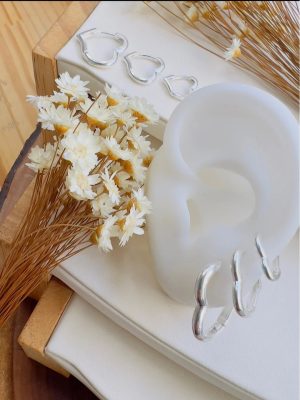 Trio de argolinhas coração